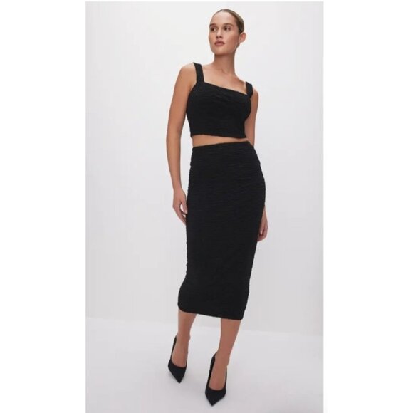 Good American Textured Maxi Skirt Size 0 - Picture 1 of 12